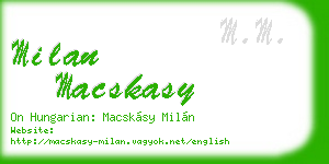 milan macskasy business card