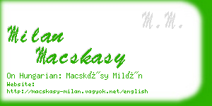 milan macskasy business card